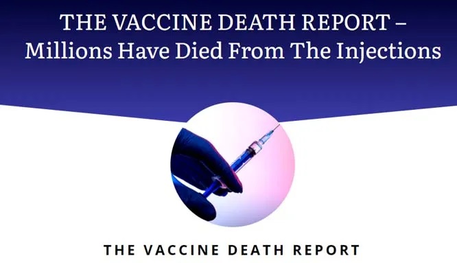 The Vaccine Death Report banner