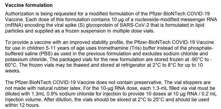 request modified formulation Pfizer‑BioNTech COVID-19 Vaccine"