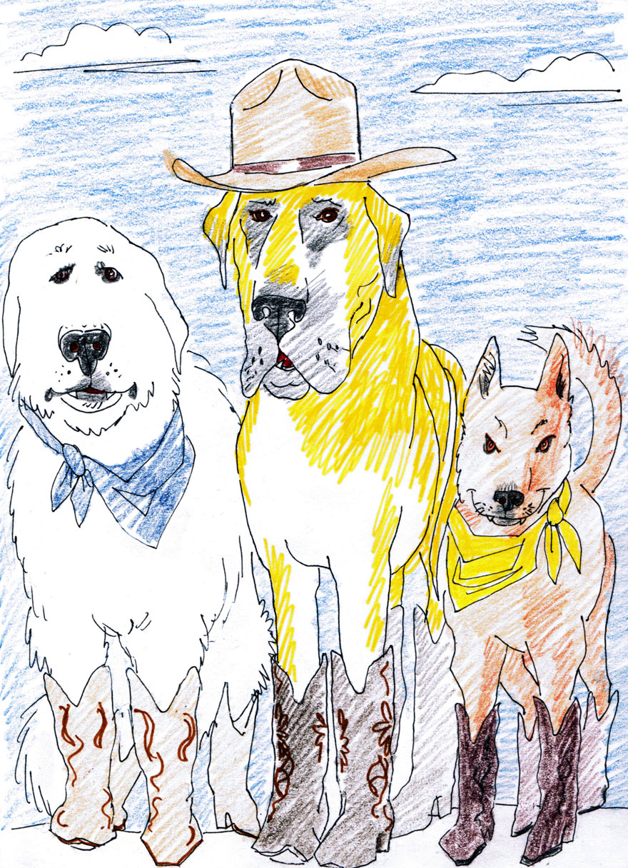 Coyboy Dogs; dogs honoring John Wayne Movies
