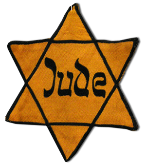 Symbol that Jews were forced to wear during the Holocaust, so that they could be identified as Jews.