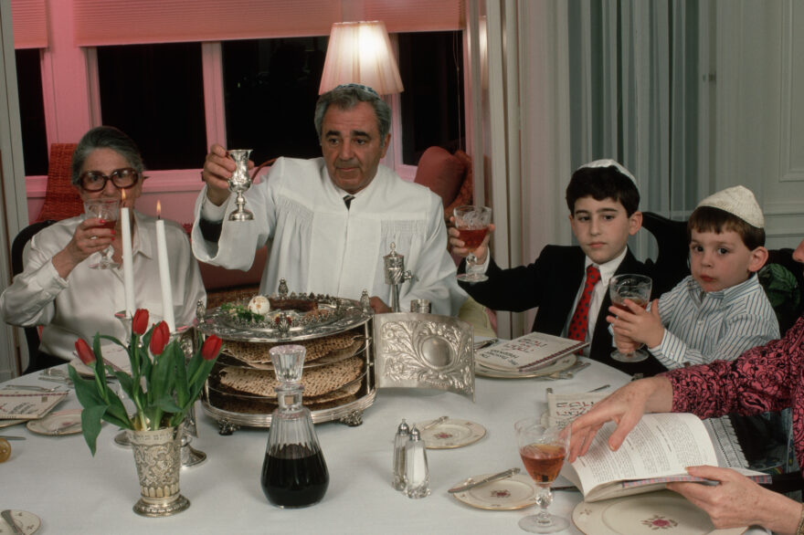 Jewish Family Celebrating Seder