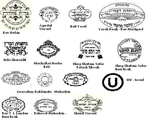Look for these Kosher Certification Agencies official identification symbol, or hecksher in Israel