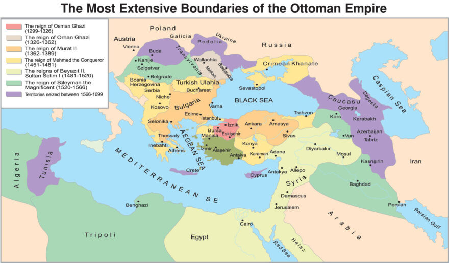 Ottoman Empire Map 1299 - 1918