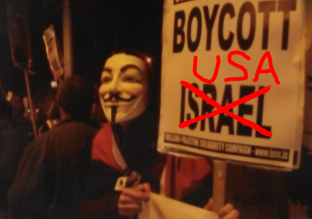 Boycott Israel Sign Crossed Out USA
