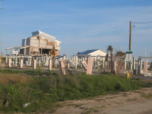 Pascagoula, Mississippi surge damaged destroyed condos from Hurricane Katrina
