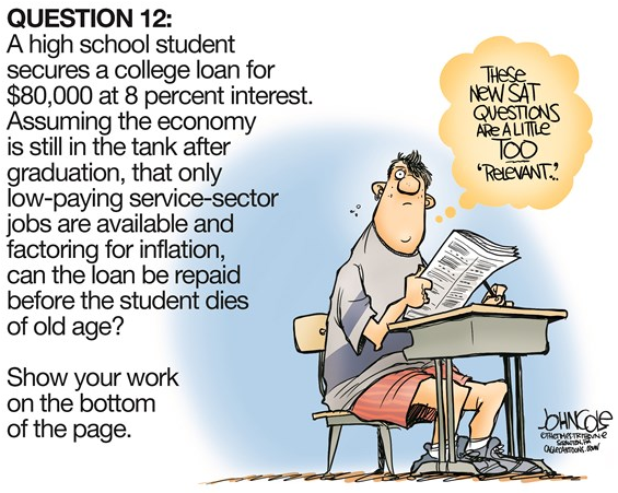 SAT Student loan repayment cartoon