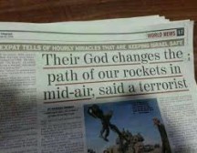 Newspaper Headlines Gaza War miracles