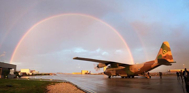 rainbow at IDF Nevatim Air Force base-Negev