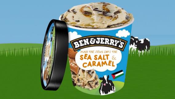 Ben & Jerry's-Push the Jews into the Sea Salt and Caramel flavor Ice Cream