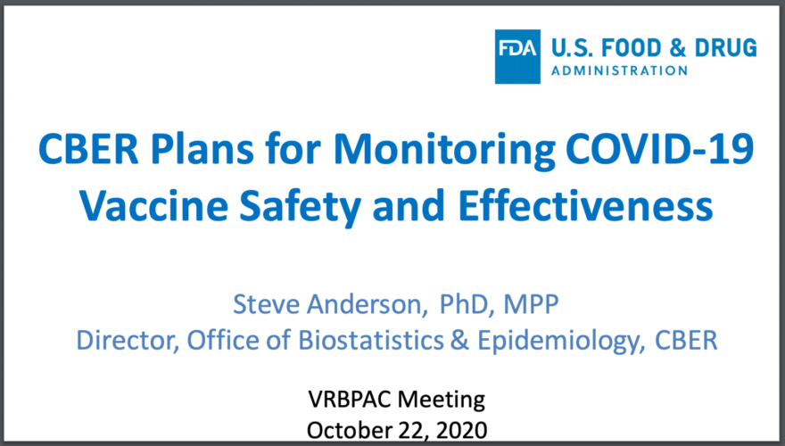 CBER plans for monitoring Covid-19 Vaccine Safety and Effectiveness