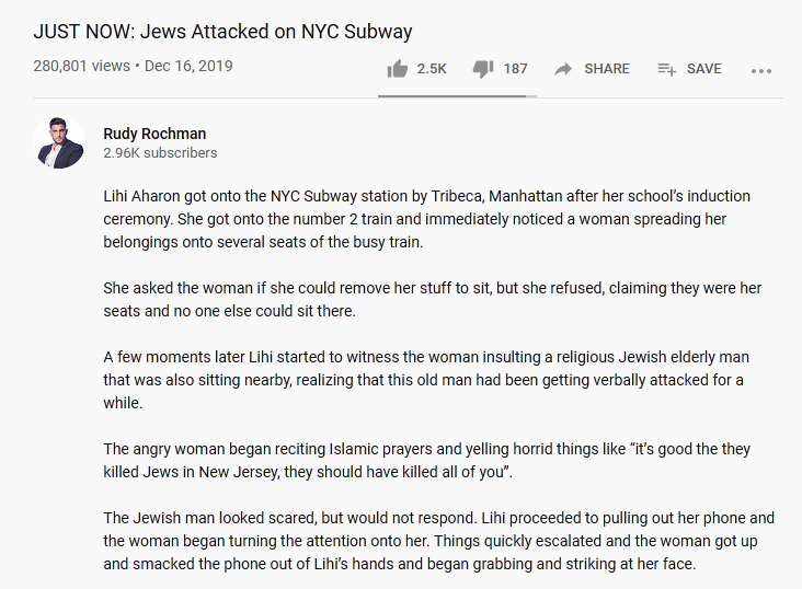 JUST NOW: Jews Attacked on NYC Subway