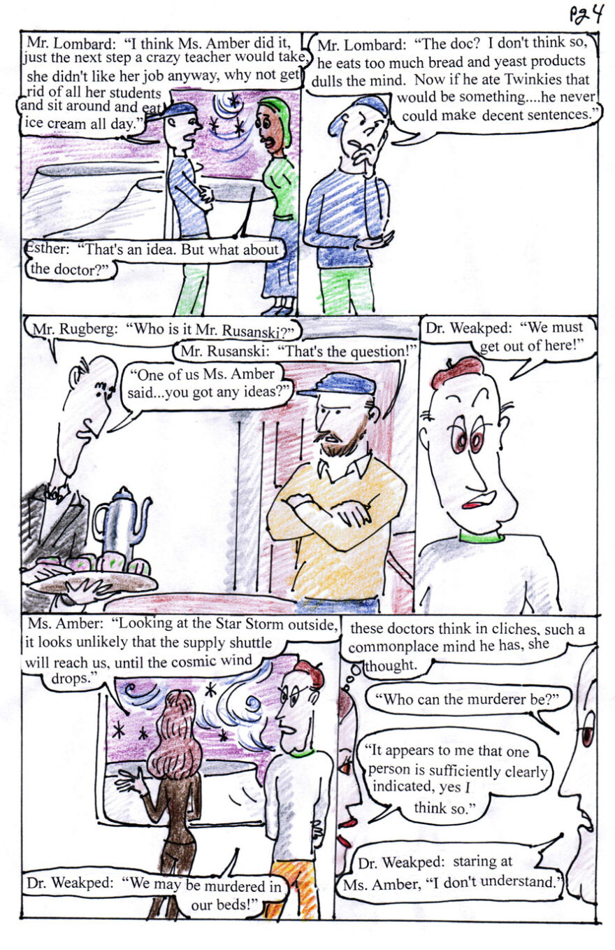 Ulpan At Monkey Moon Chapter 4 page 4; The great Ulpan Murder Mystery Chapter 4 based on the Agatha Cristie's "And Then there were none"