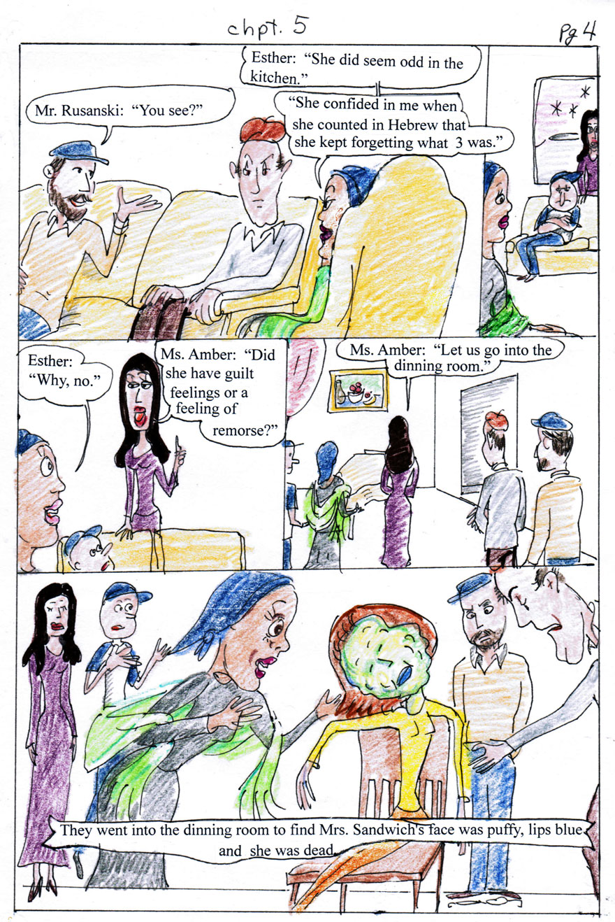 Monkey Moon Chapter 5 page 4; The great Ulpan Murder Mystery Chapter 5 based on the Agatha Cristie's " And Then there were none"