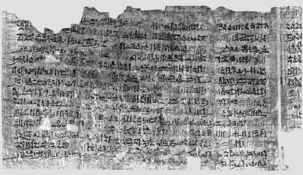 Papyrus dating from the end of the Middle Kingdom