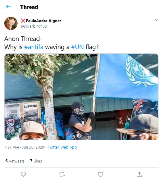 Why is #antifa waving a #UN flag?