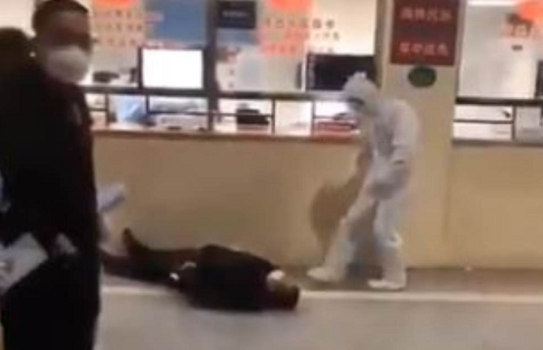 Body on Hospital floor