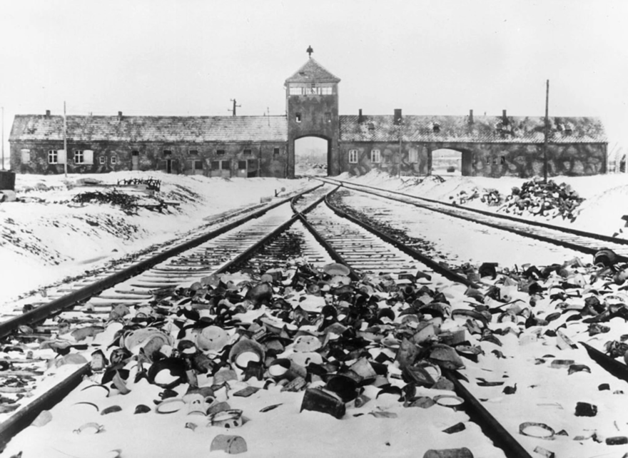 The entrance to the Auschwitz concentration camp (Image credit: Getty/ Bettmann)