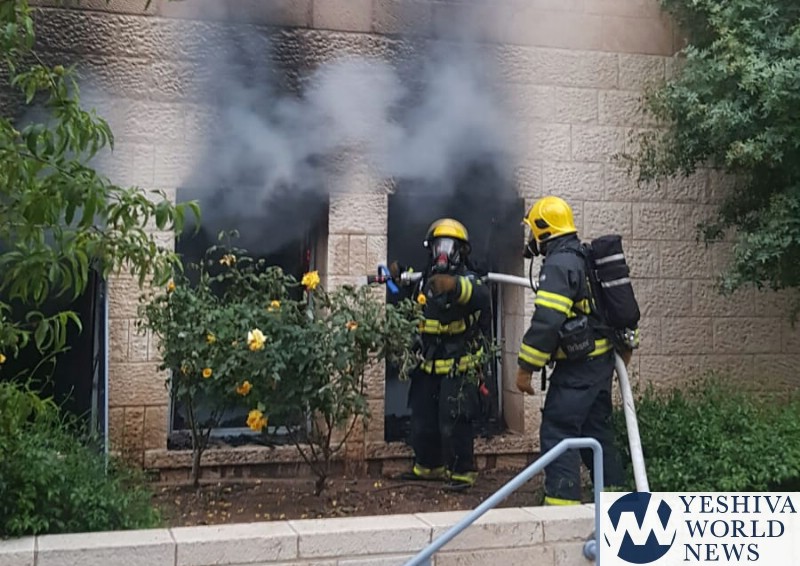 Jerusalem City Hall Fire-20April2020-Firefighters; Molotov Cocktails Thrown – Arrest Made