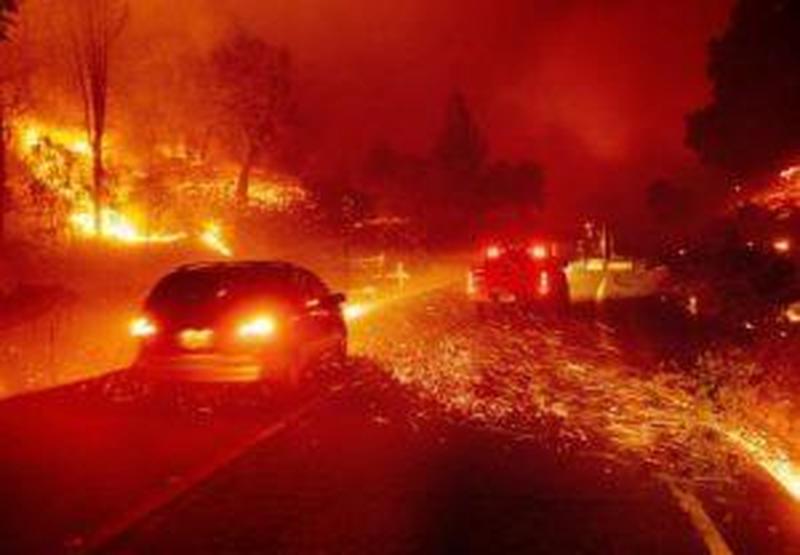 The Kincade Fire was a wildfire that burned in Sonoma County, California in the United States. The fire started northeast of Geyserville in The Geysers on 9:24 p.m. on October 23, 2019
