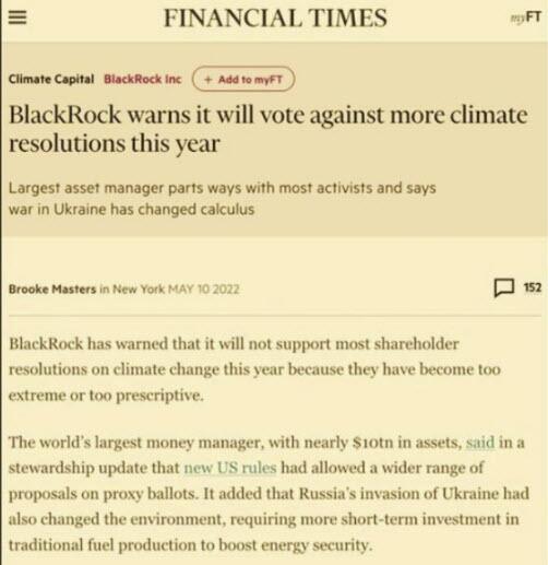 BlackRock warns it will vote against climate resolutions