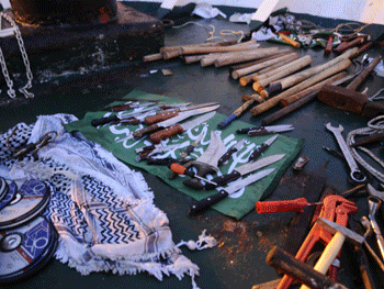 Weapons recovered on the Mavi Marmara (Photos: IDF Spokesperson)