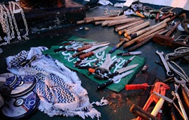 Weapons prepared on the Mavi Marmara (Photo: IDF Spokesperson)