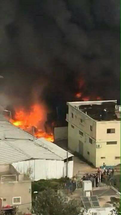 Palestinian rioters set own factory on fire Qusra-FB 3