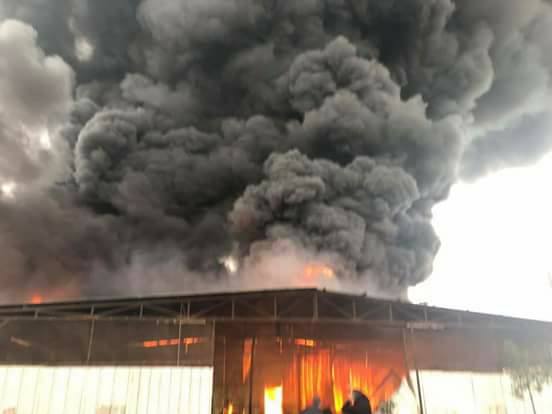 Palestinian rioters set own factory on fire Qusra-FB 5