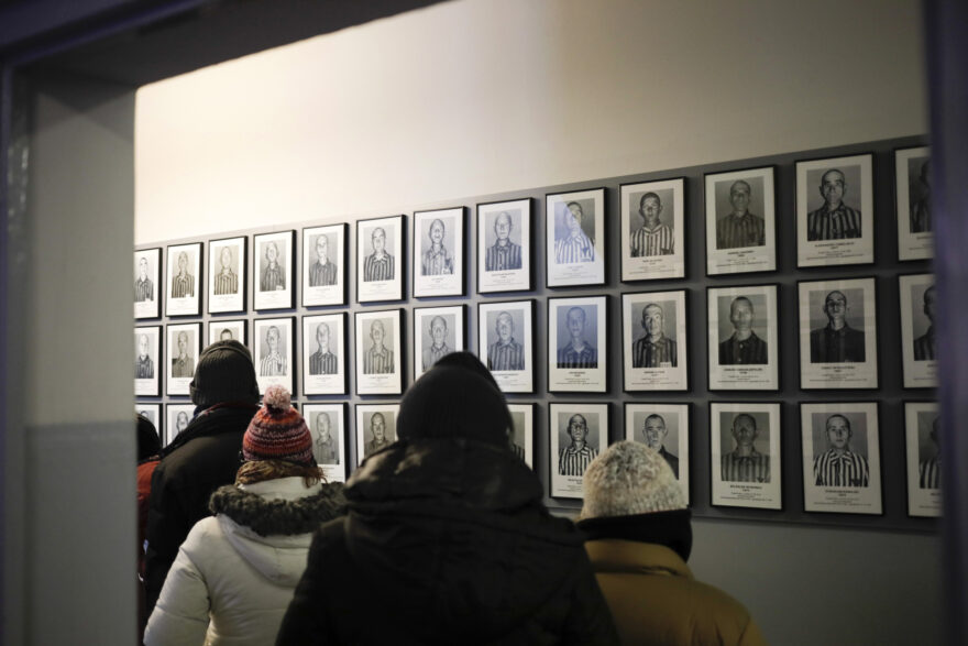  Photographs of holocaust victims at the Auscwitz-Birkenau concentration camp museum in Poland. Photographer: Piotr Malecki/Bloomberg 