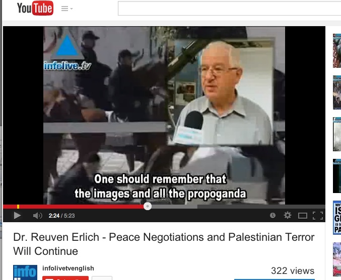 REUVEN’S WAR: “We are the only ones who are trying to check each name [Palestinian casualties], to examine every day,” he says of his Meir Amit Intelligence and Terrorism Information Center. So why isn’t Western media ringing his phone? [YouTube screenshot]