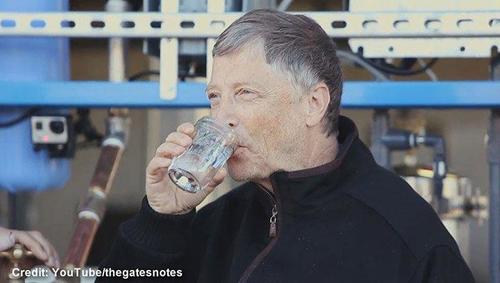 Bill Gates drinking reclaimed water