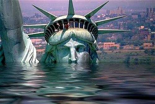 Statue of Liberty under water