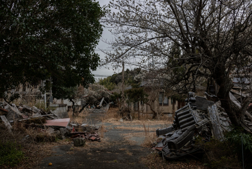 Entire neighborhoods in Futaba, Fukushima are still littered with debris-2021-March-11