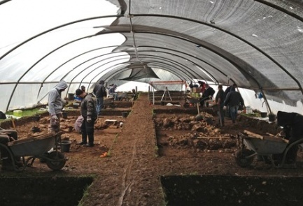 An excavation site in the Galilee reveals the agricultural revolution throughout the region some 10,000 years ago. Photo: Israel Antiquities Authority.