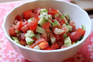Chopped Tomato and Cucumber Israeli Salad