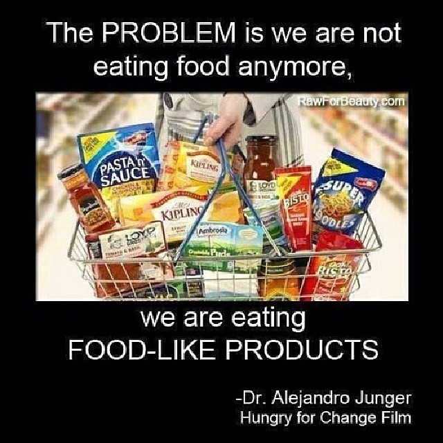 The PROBLEM is we are not eating food anymore, we are eating FOOD LIKE PRODUCTS - Dr. Alejandor Junger