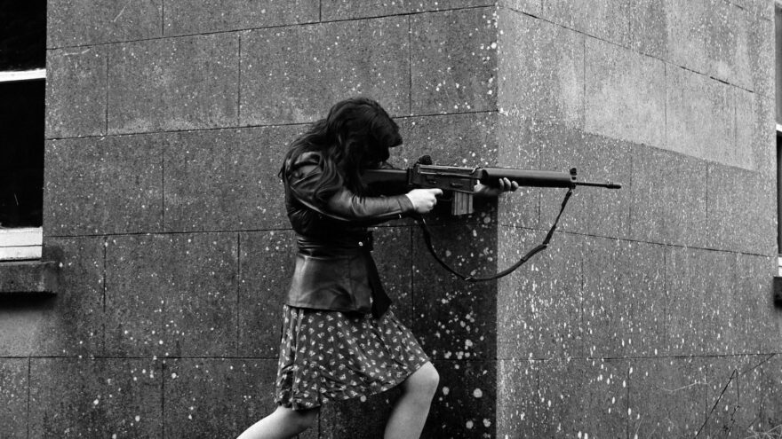 Woman shooting AR-15 Rifle