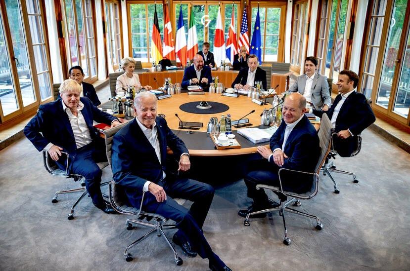 G7 leaders meeting on June 28, 2022, at Schloss Elmau in Krün, Germany. (White House/Adam Schultz)