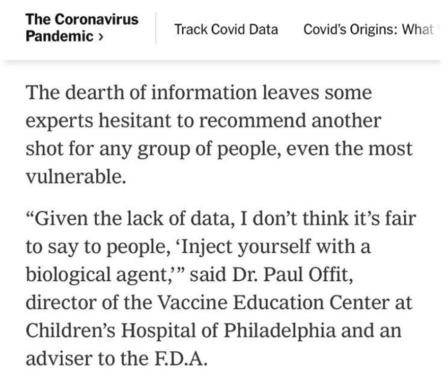 “Given the lack of data, I don’t think it’s fair to say to people, ‘Inject yourself with a biological agent,’” said Dr. Paul Offit.