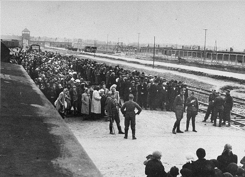 Hungarian Jews arriving at Auschwitz in 1944. (Public Domain)