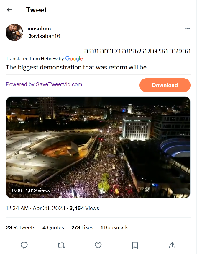 avisaban-tweet-27April 2023-The biggest demonstration that was reform will be