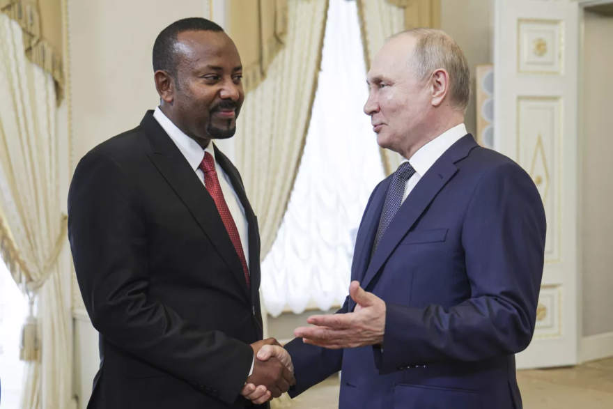 Ethiopian Prime Minister Abiy Ahmed and Russian President Vladimir Putin