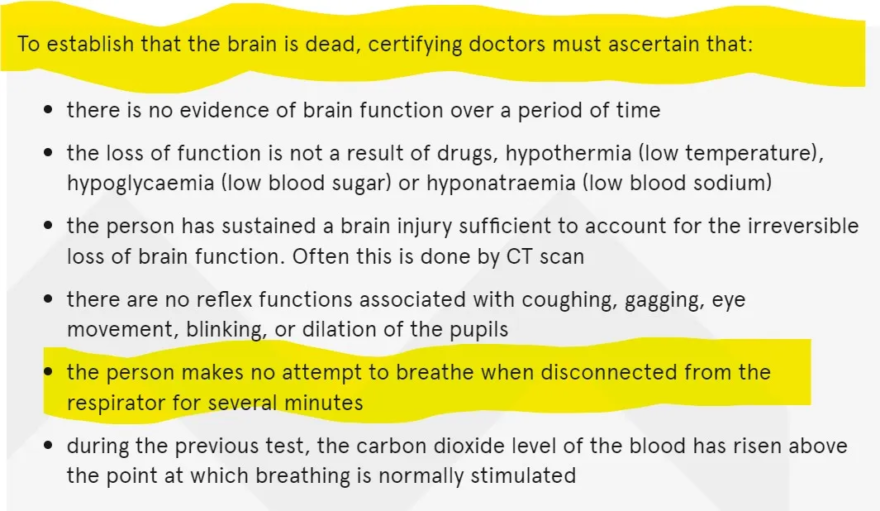 Australia brain death criteria