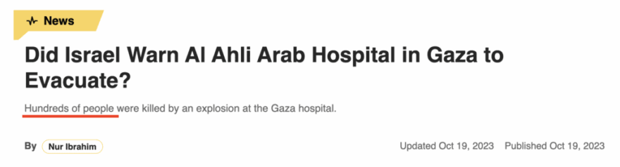 Did Israel Warn Al Ahli Arab Hospital in Gaza to Evacuate-new version.