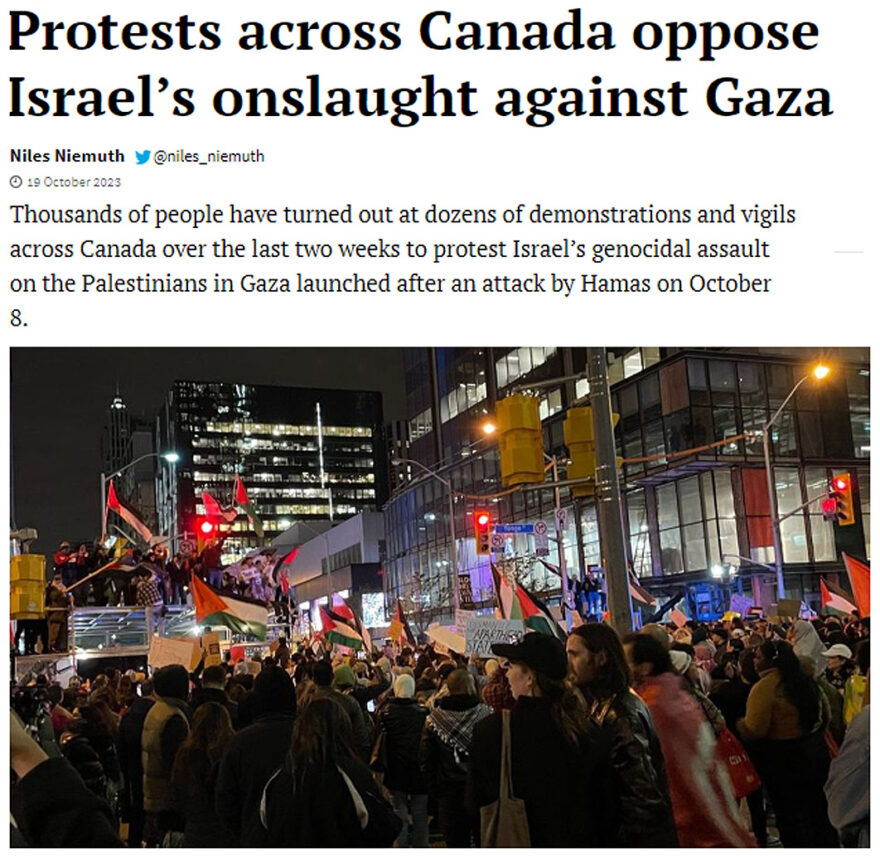 Protests across Canada oppose Israel's onslaught against Gaza