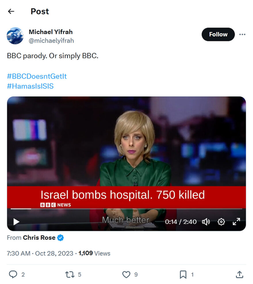 Michael Yifrah-tweet-28October2023-The BBC