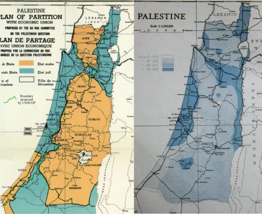 UN Partition Plan-Resolution 181-1947 color Map