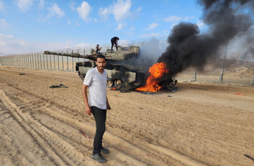 A photograph taken by Gaza photojournalist Hassan Eslaiah. (photo credit: Screenshots from Telegram)