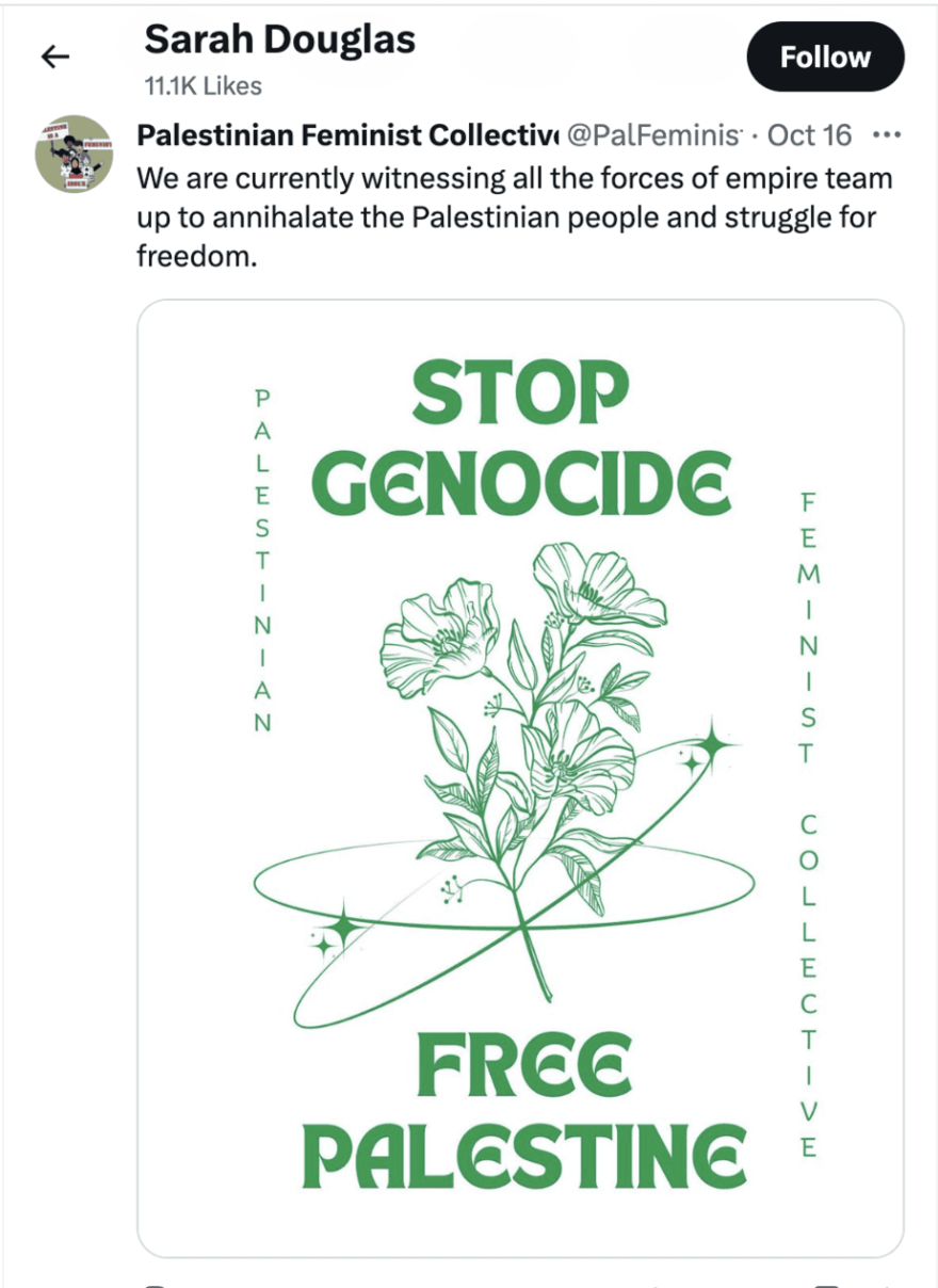 Sarah Douglas liked 16October2023-JPal-Fem-Collective-genocide