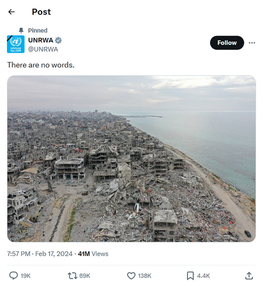 UNRWA-tweet-17February2024-Gaza-February2024